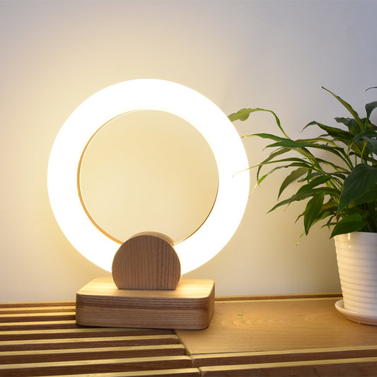 Nordic Wooden Art Circular Lamp - My Store