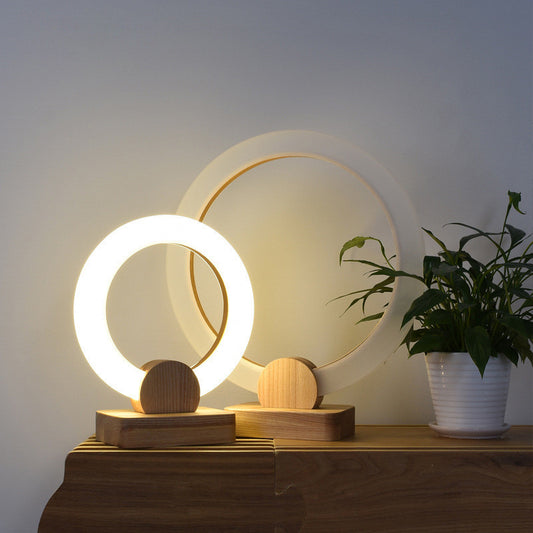 Nordic Wooden Art Circular Lamp - My Store