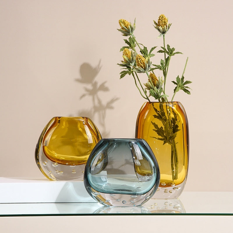 Luxury Colored Glaze Glass Vase - My Store