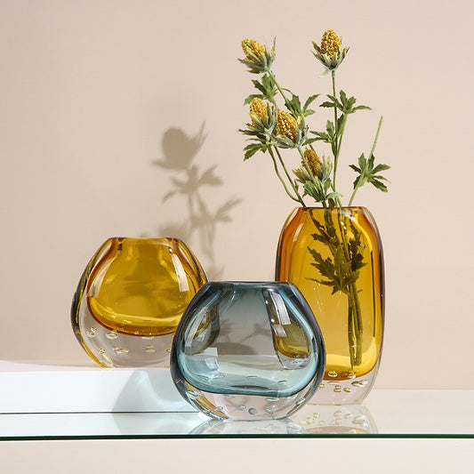 Luxury Colored Glaze Glass Vase - My Store